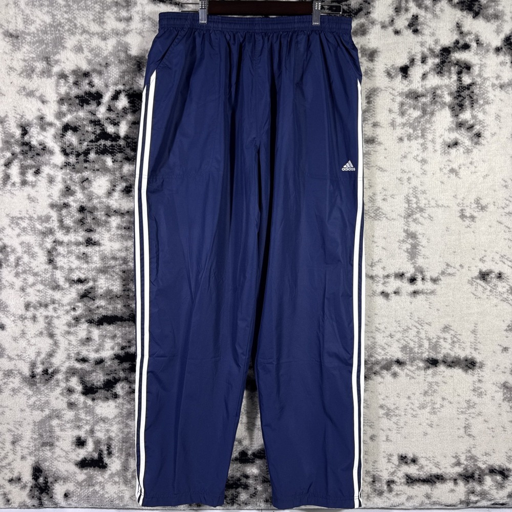 VTG Adidas Track Pants Mens Size 2XL Navy Blue White Side Stripe Y2k Casual